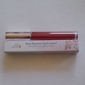 NEW 100% Pure Fruit Pigments Lip Caramel Vegan lipstick Gluten Cruelty Free Red